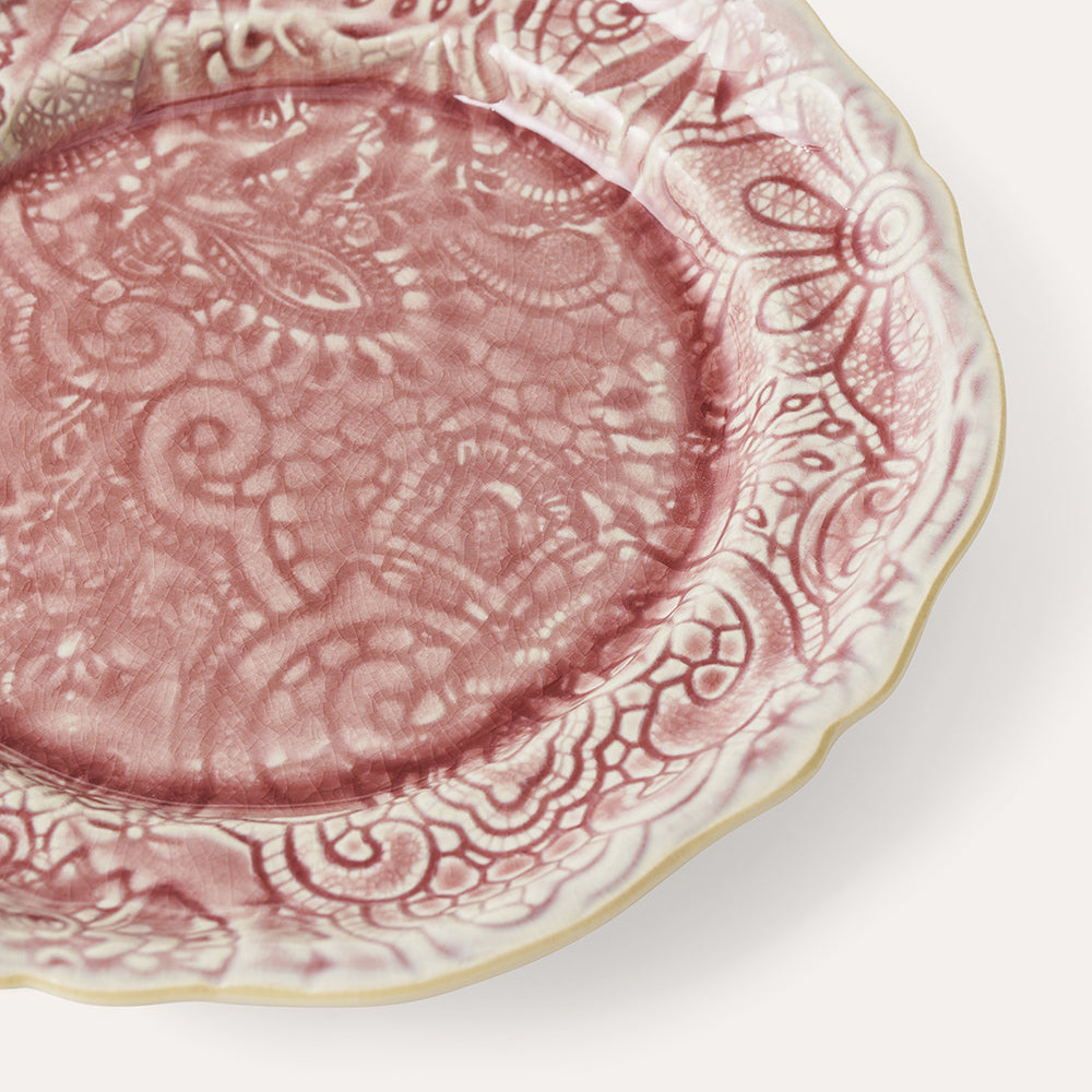 Close up of Sthål Arabesque Old Rose Small Plate.