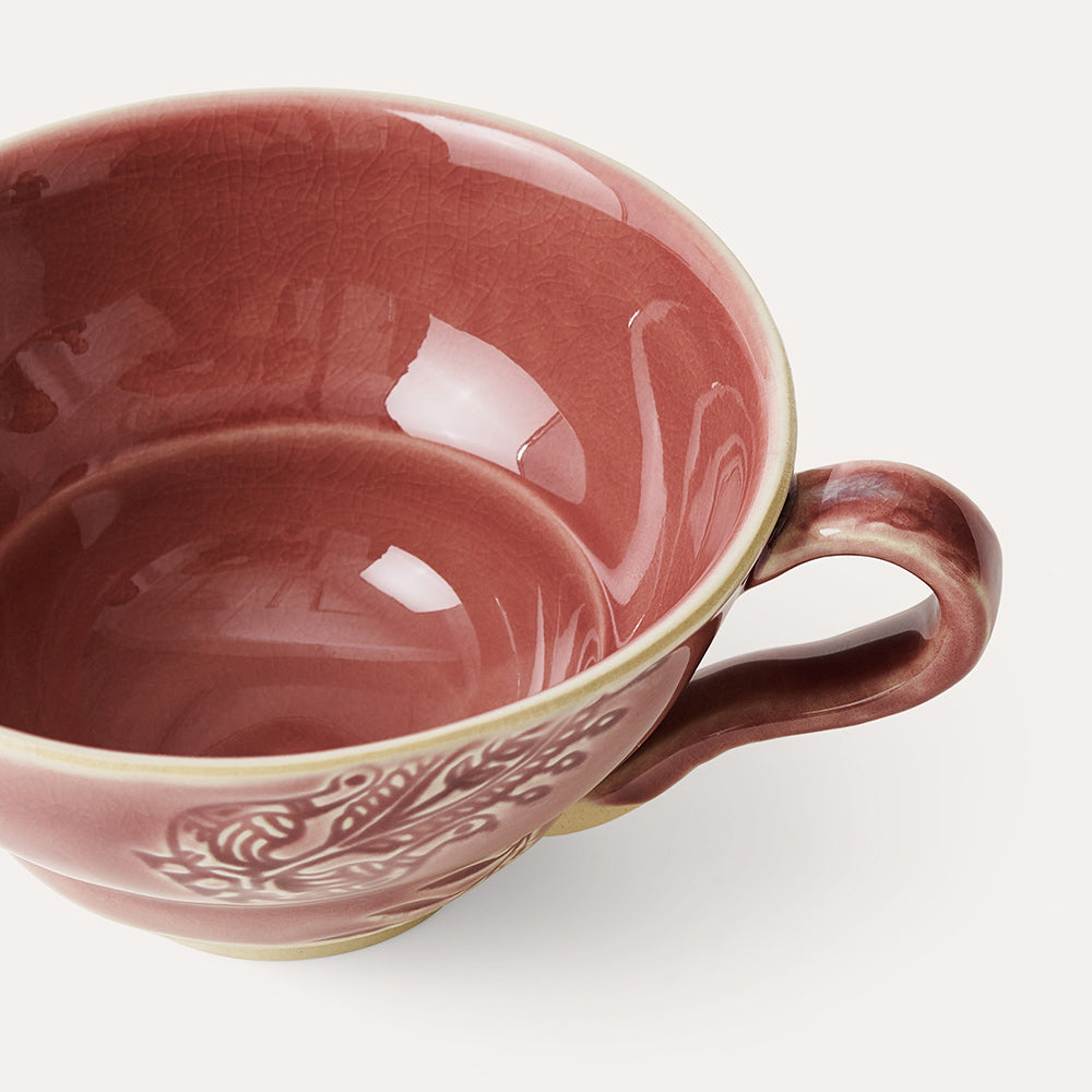 Sthal Arabesque Tea cup in old rose pink.