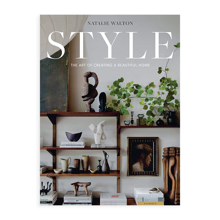 Style by Natalie Walton. Book cover features shelves with a collection of decorator pieces.