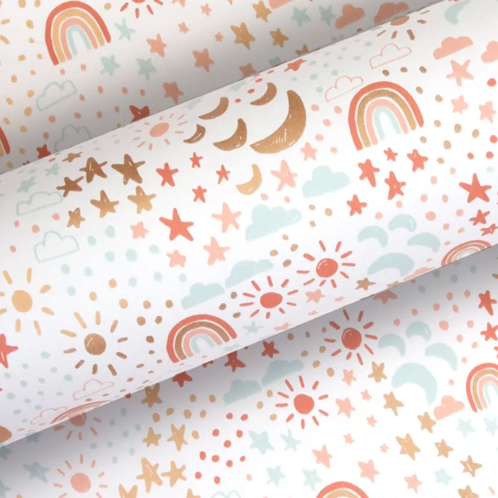 Sun Moon Stars Wrapping Paper.